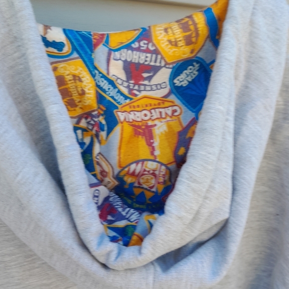 Disney Parks Resort Mickey Mouse Compass Gray Full Zip Hoodie Sweatshirt Small - Picture 5 of 7